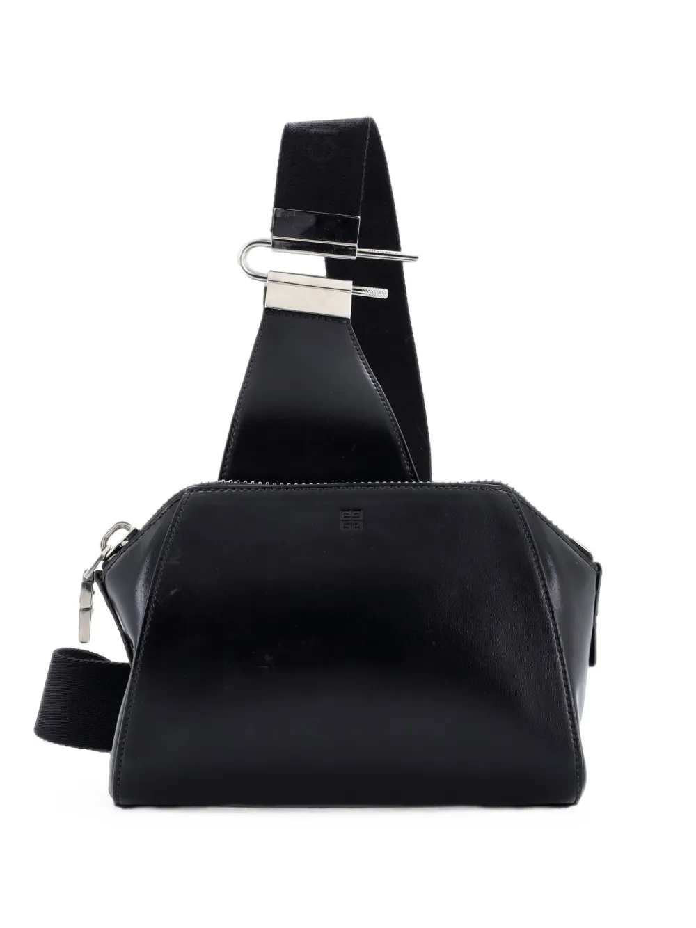 Pre-owned Givenchy Antigona U Crossbody Bag Leather Belt Bag In Black