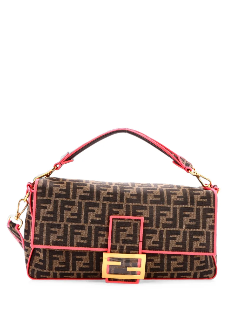 Fendi Pre-Owned Baguette NM Bag Zucca Canvas Large shoulder bag - Marrone