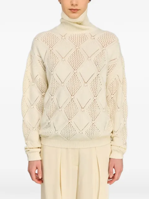 Semicouture Magdalena diamond-pointelle sweater