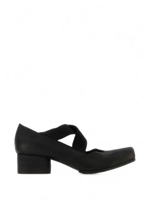Uma Wang cross-strap leather pumps