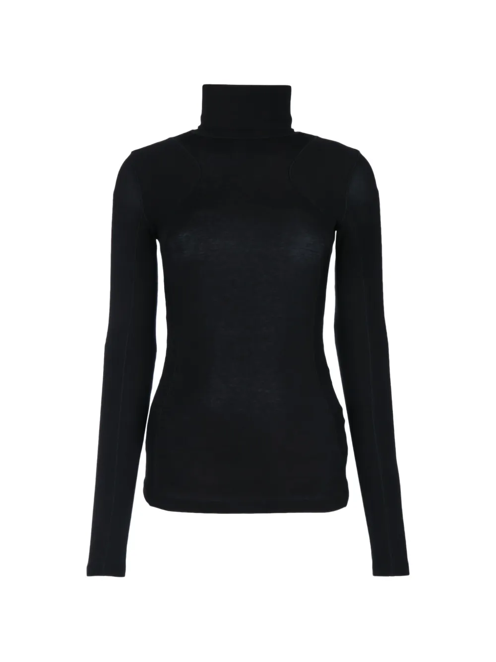 Elisabetta Franchi roll-neck ribbed-panel sweater Zwart