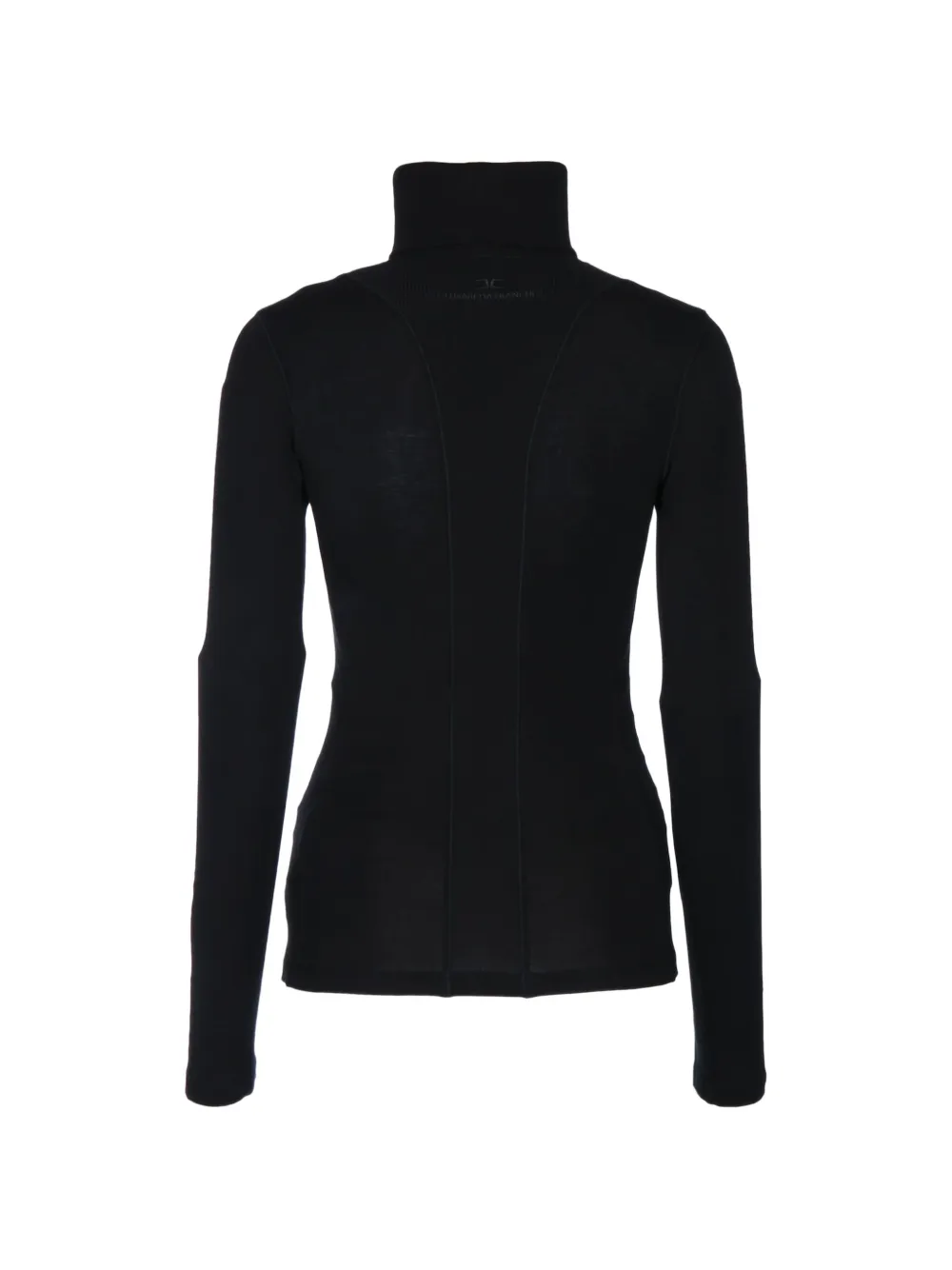 Elisabetta Franchi roll-neck ribbed-panel sweater Zwart