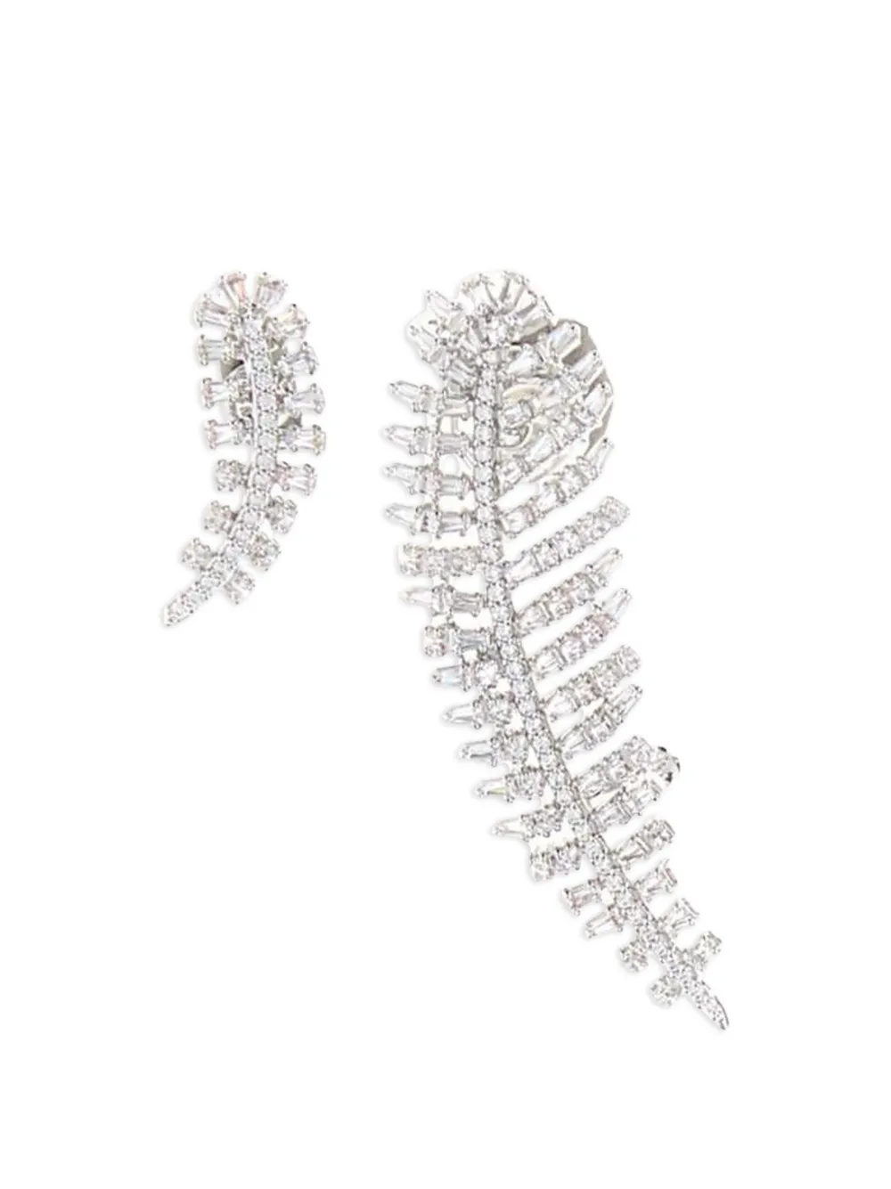 Swarovski Vienna crystal-embellished leaf-motif earrings