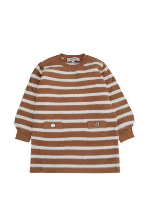TWINSET Kids striped button-detail dress