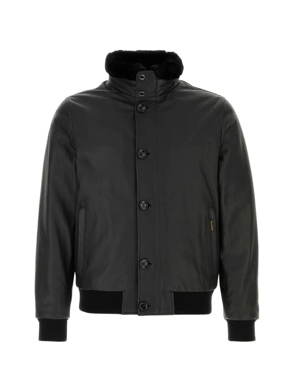 Moorer Cleros leather bomber jacket - Nero