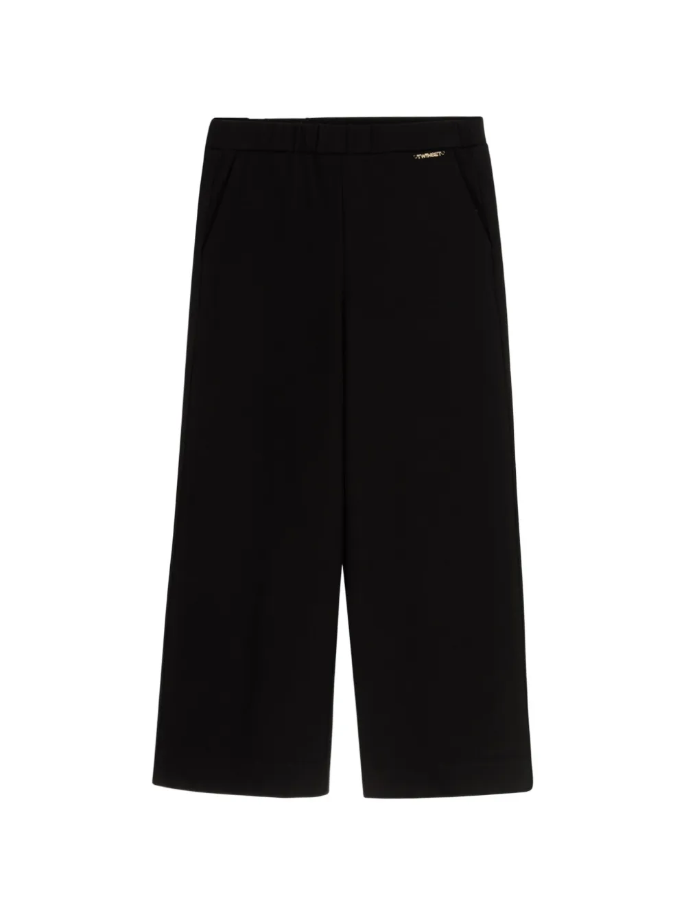 TWINSET Kids pantalon ample à plaque logo - Noir TWINSET Kids pantalon ample à plaque logo - Noir