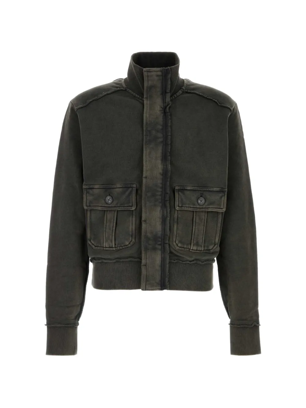 Entire Studios Supply Faded-effect Zip-up Jacket In Black