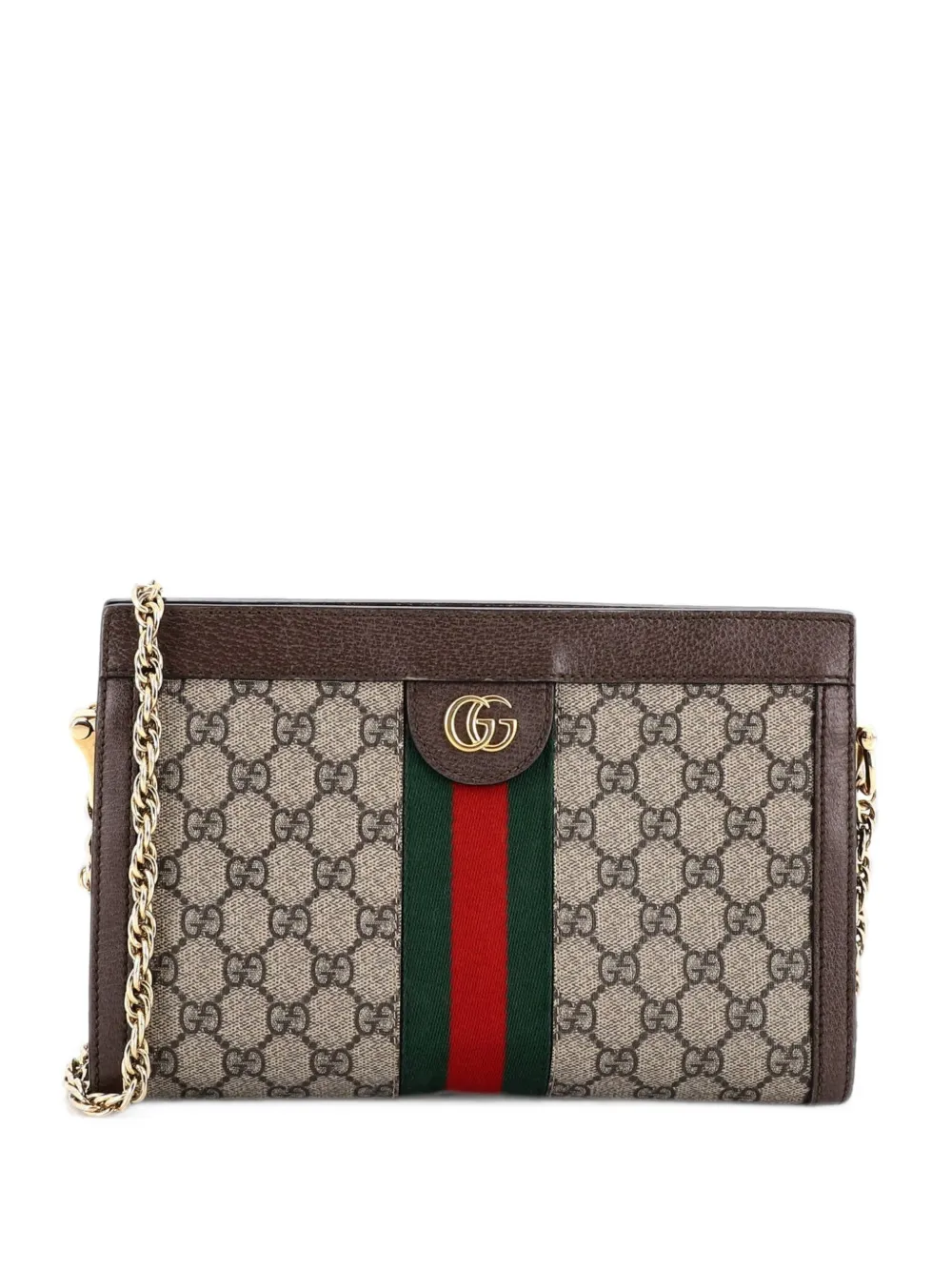 Gucci Pre-Owned Ophidia Chain Shoulder Bag GG Coated Canvas Small crossbody bag - Marrone