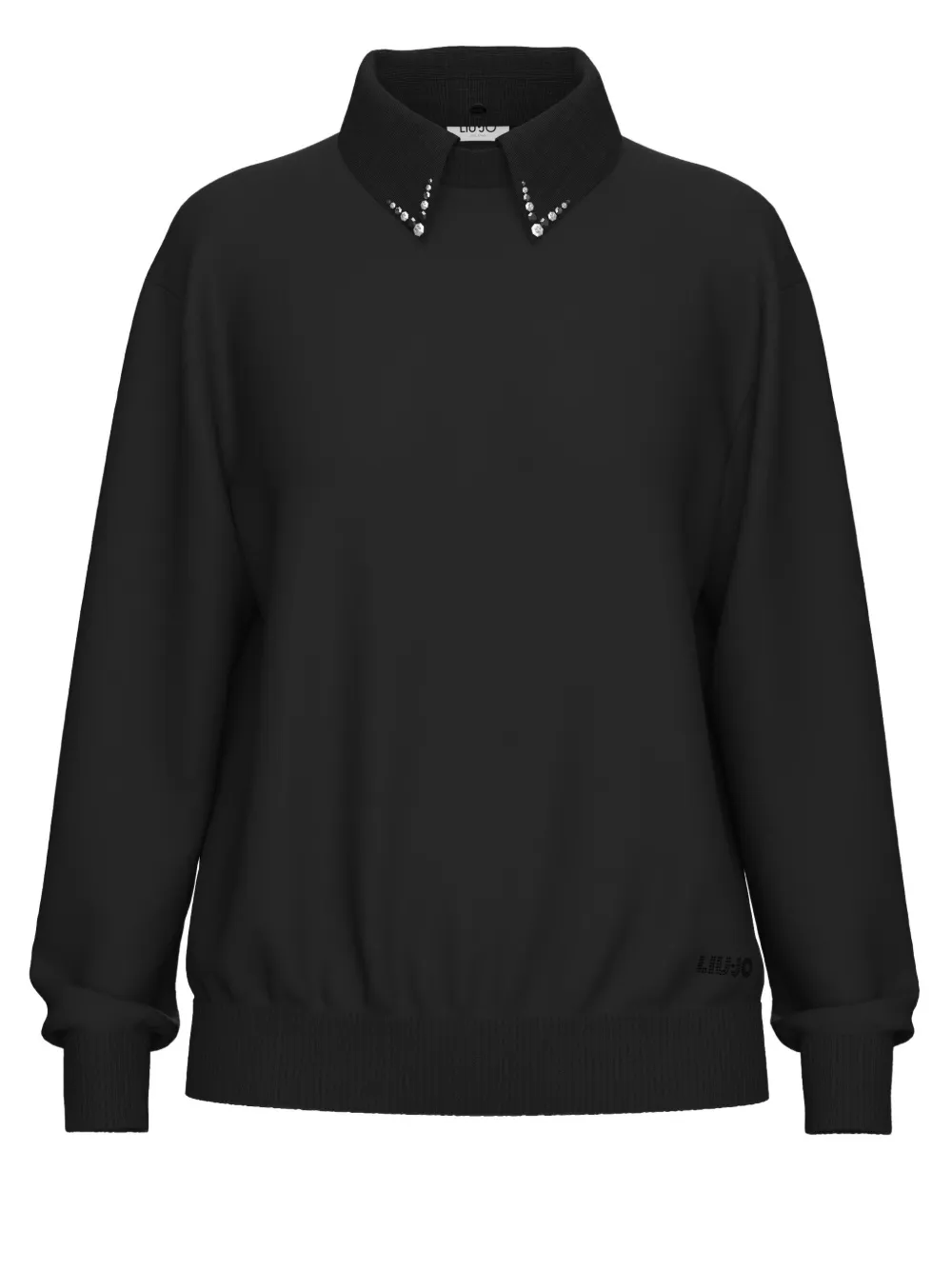 LIU JO Sweater met kristallen Zwart