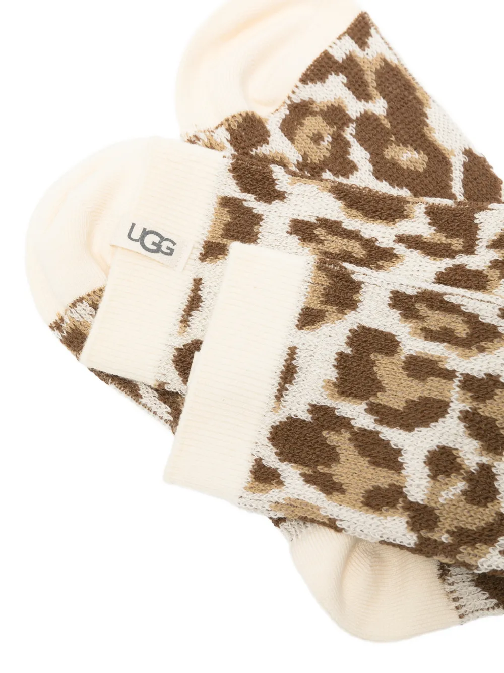 UGG Sokken met luipaard-print en lammy voering Beige