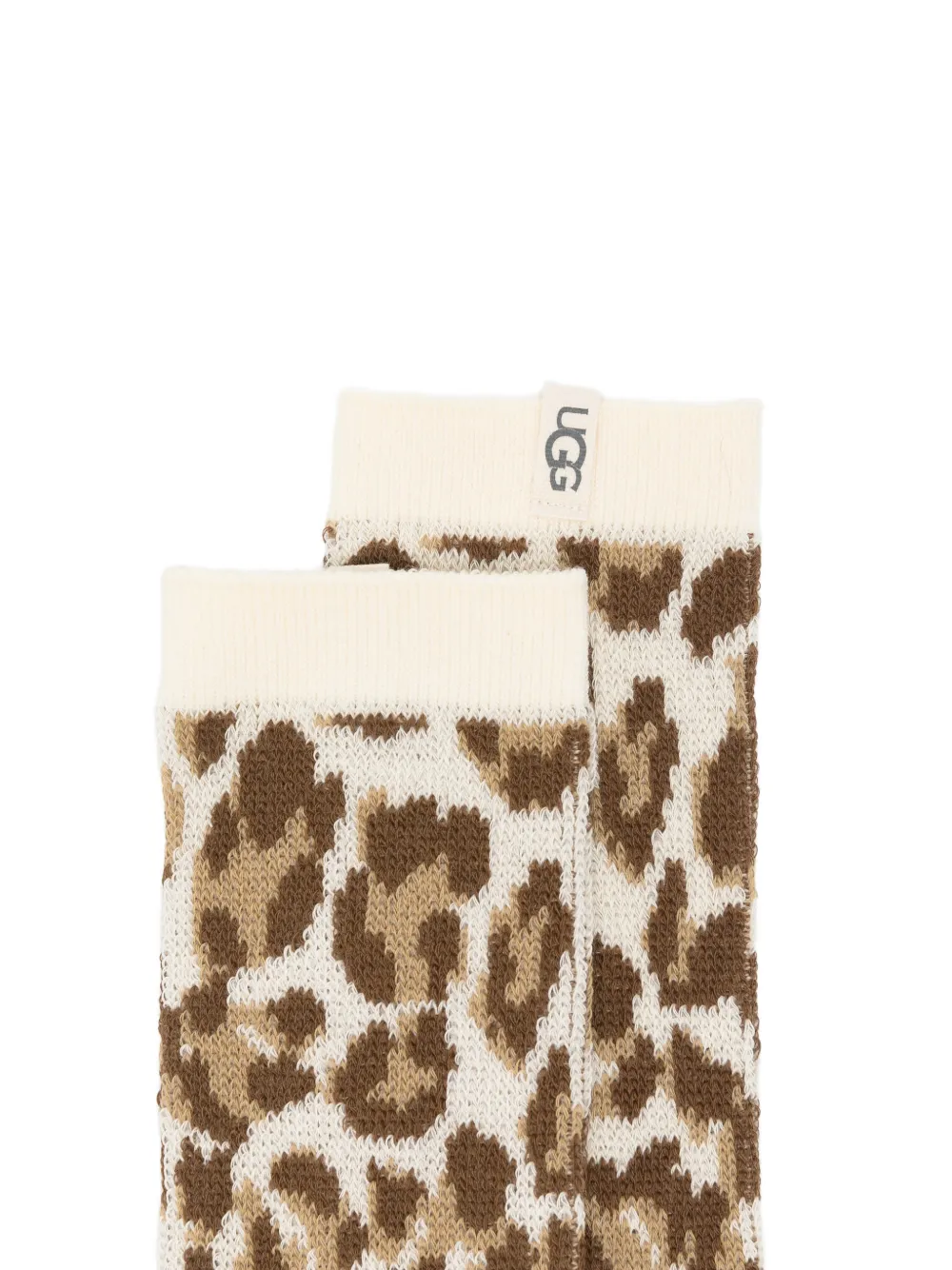 UGG Sokken met luipaard-print en lammy voering Beige