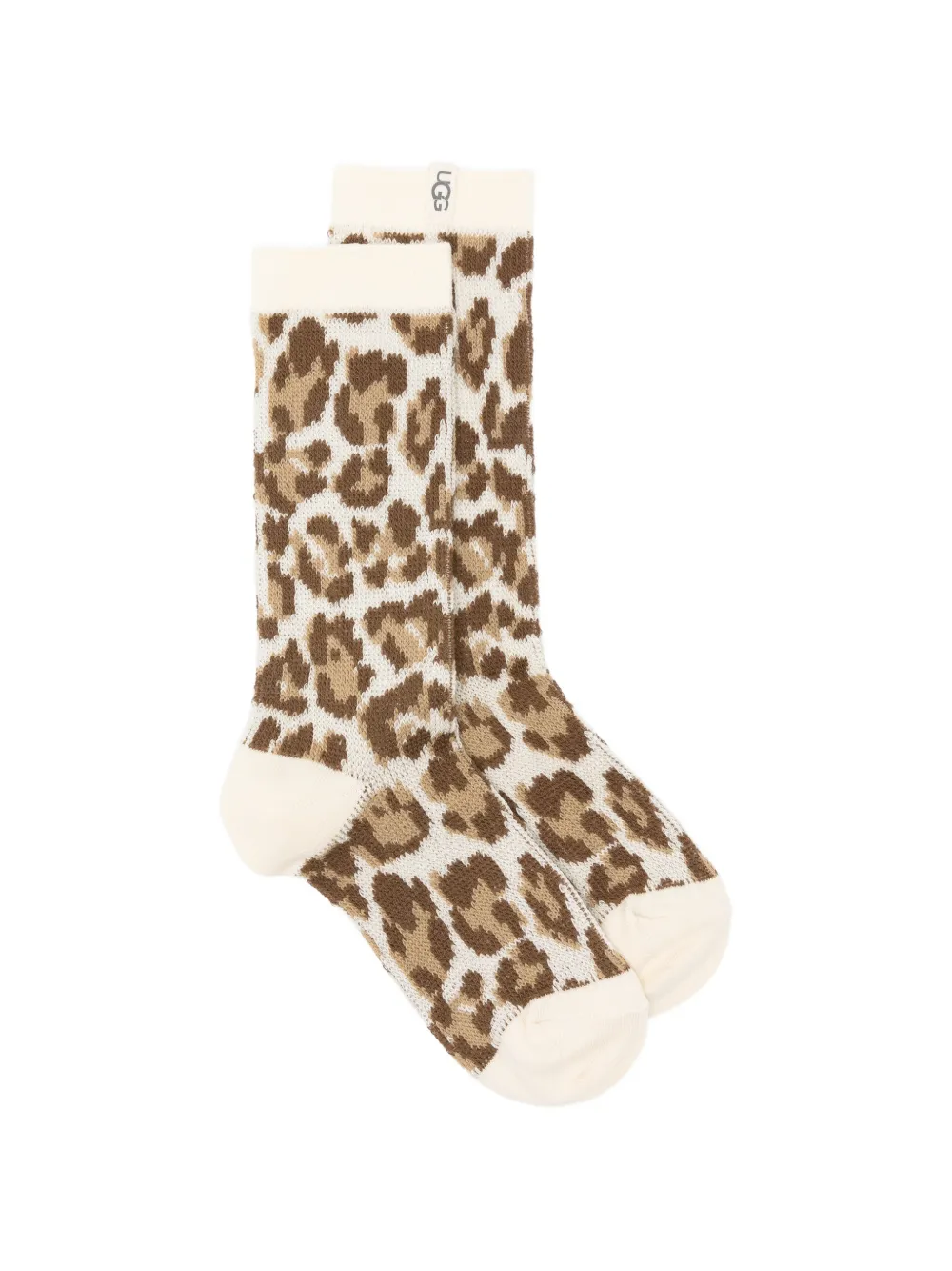 UGG Sokken met luipaard-print en lammy voering Beige