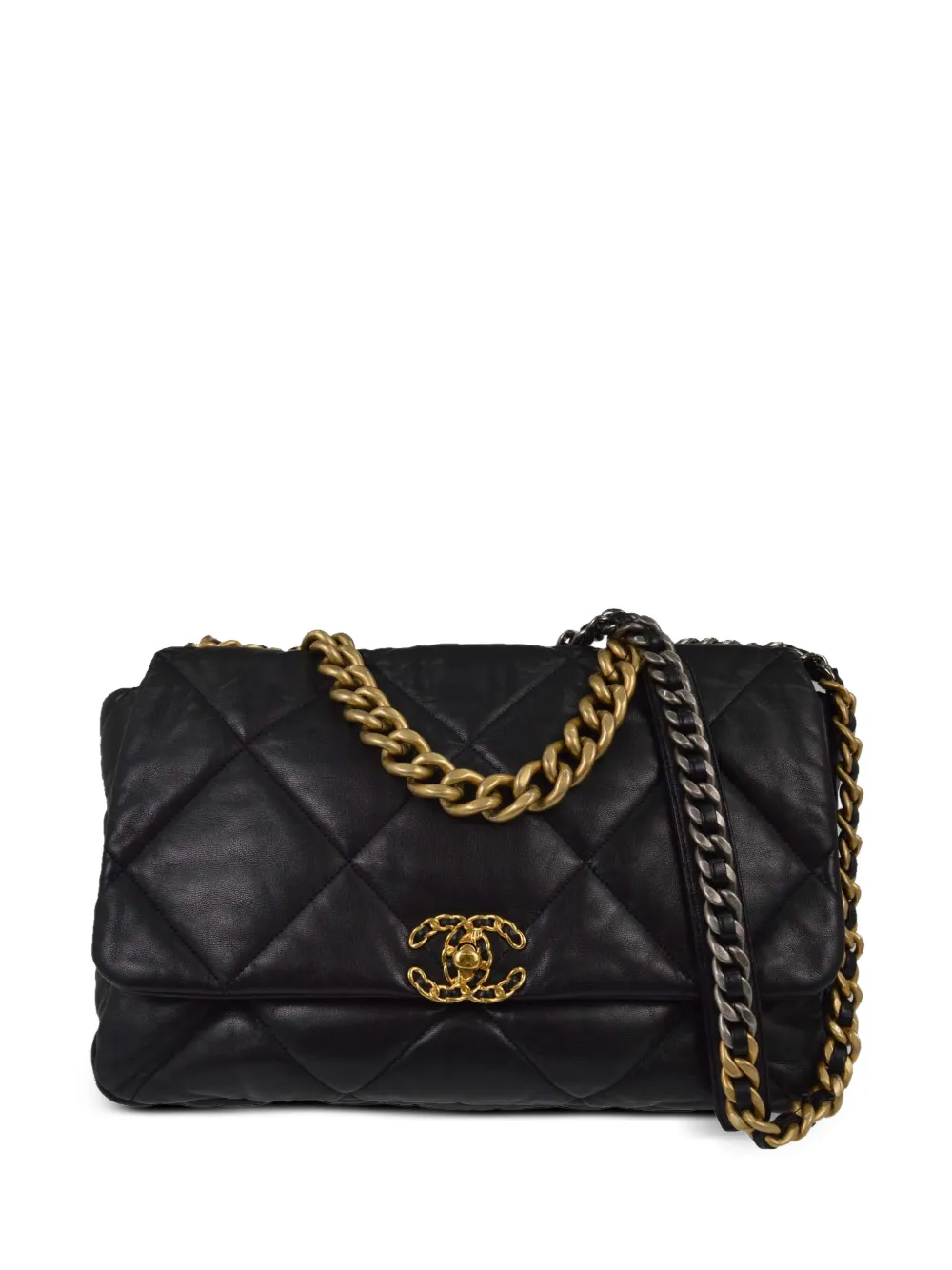CHANEL Pre-Owned 2019 Chanel 19 Maxi Flap Schultertasche - Schwarz