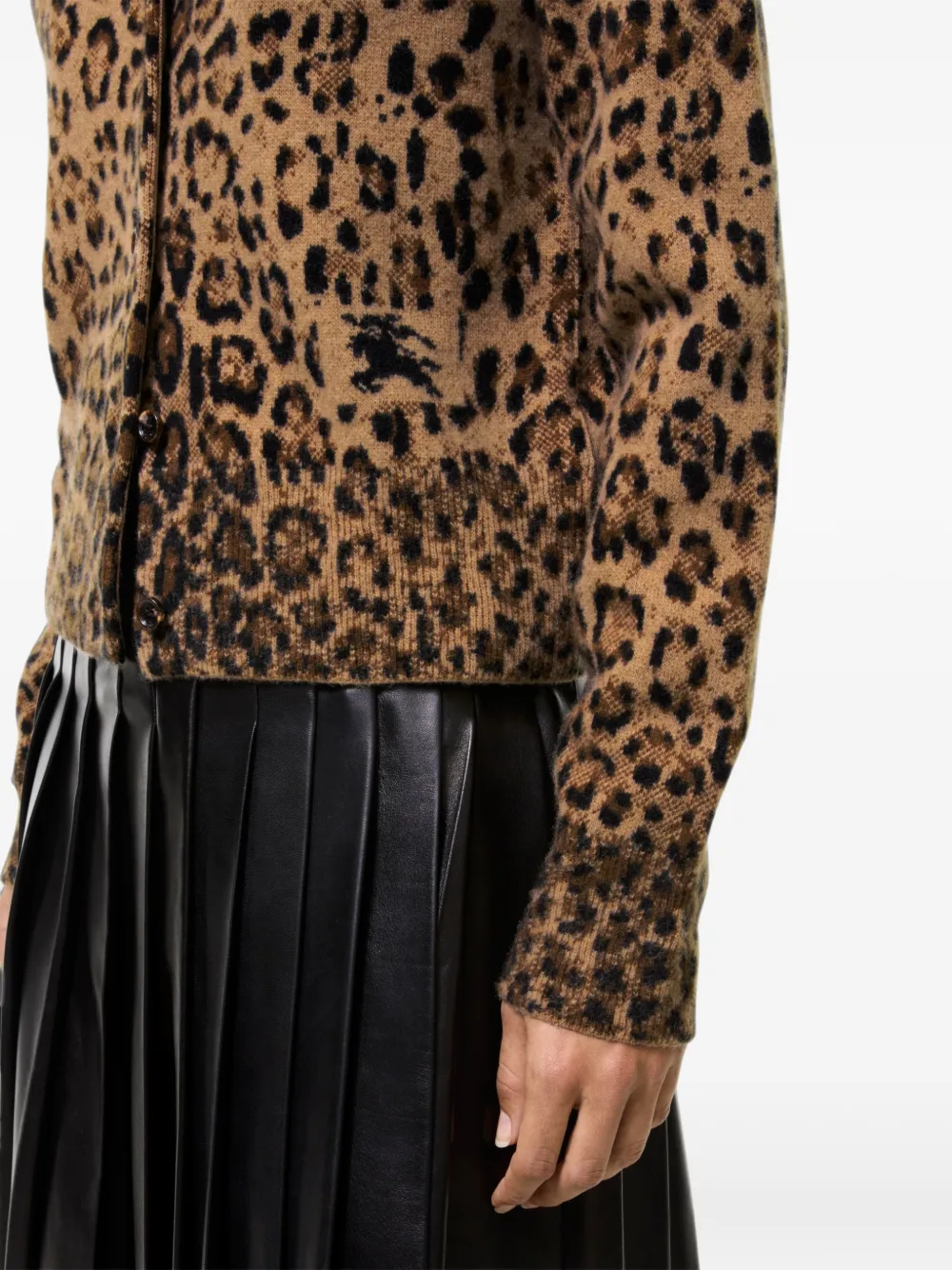 Burberry Wollen kasjmier vest met luipaard-jacquard Beige
