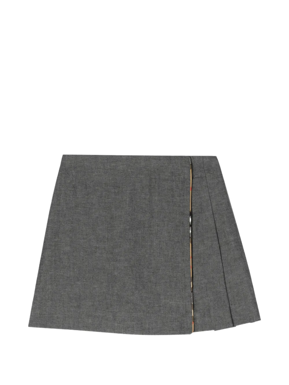 Burberry Kids Check-trim cotton skirt - Grigio