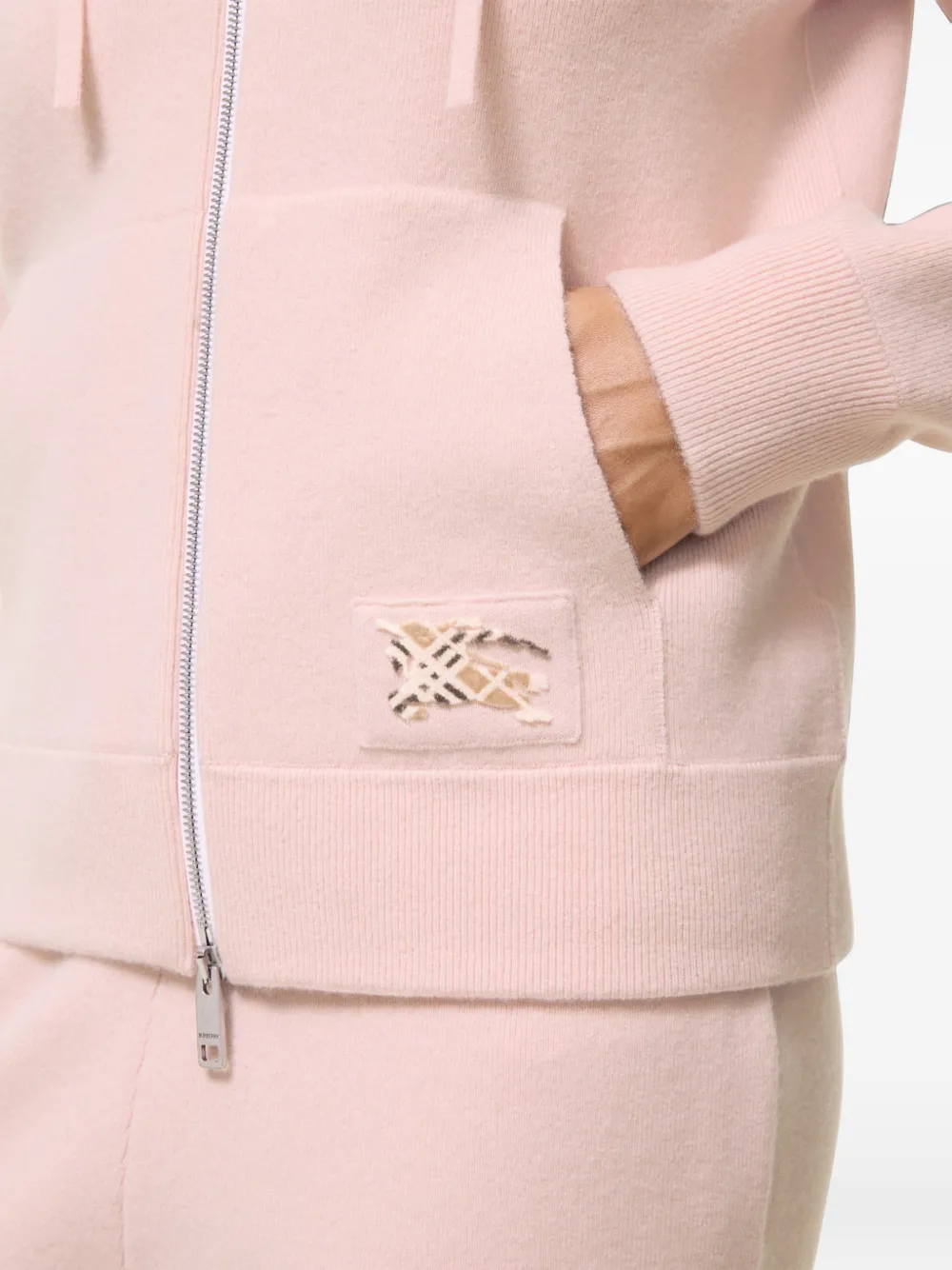 Burberry Hoodie van kasjmierblend met rits Roze