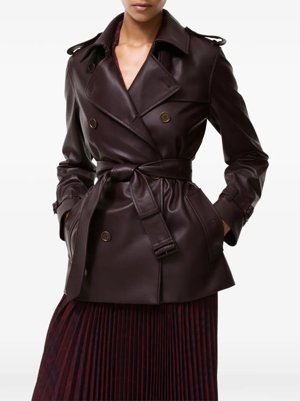 Burberry Kensington leren trenchcoat Paars