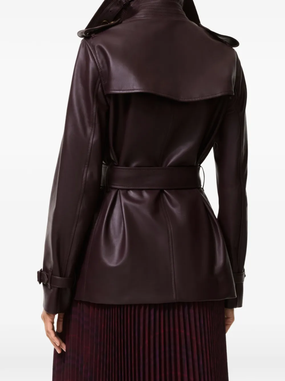 Burberry Kensington leren trenchcoat Paars