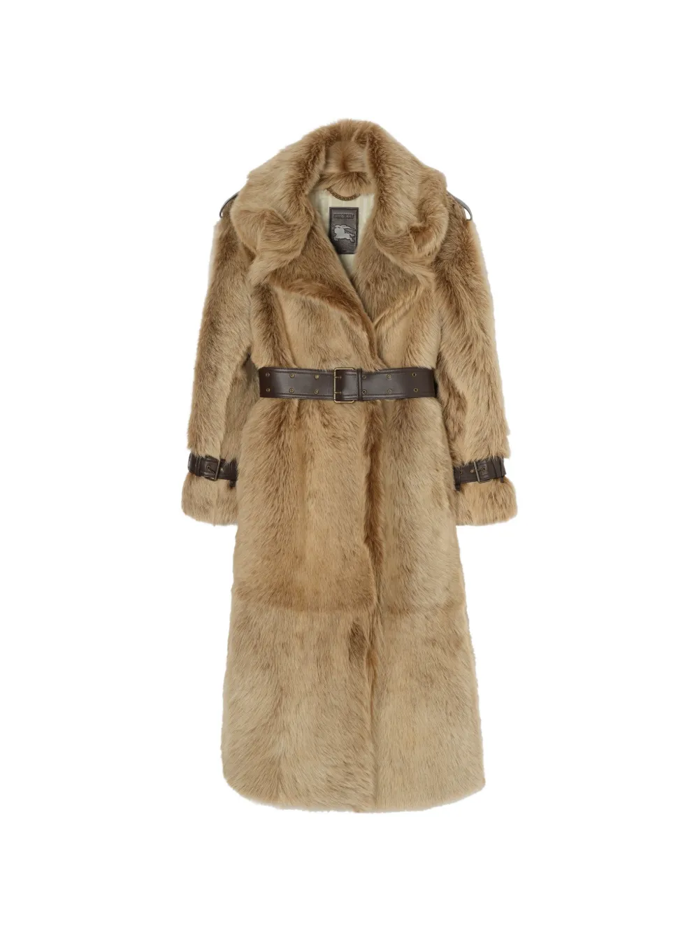 Burberry long shearling Linley coat - Neutrals