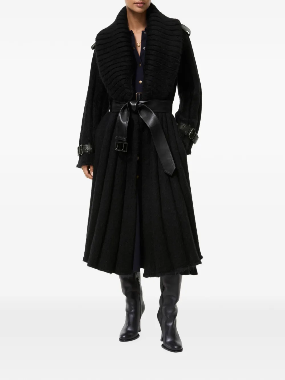 Burberry Mohair wollen zijden jas Zwart