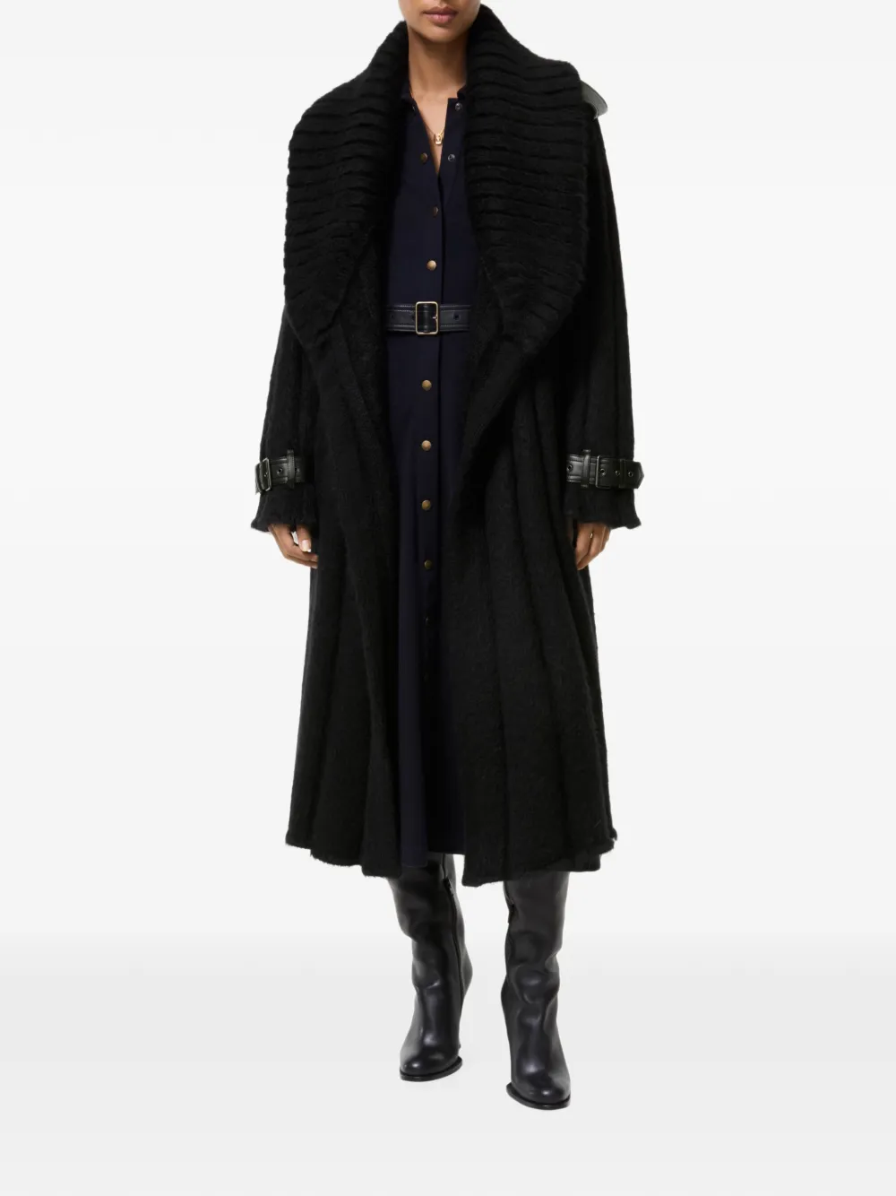 Burberry Mohair wollen zijden jas Zwart