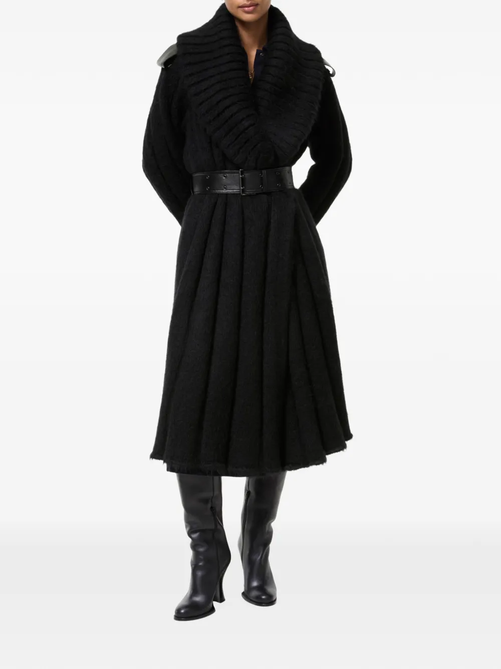 Burberry Mohair wollen zijden jas Zwart