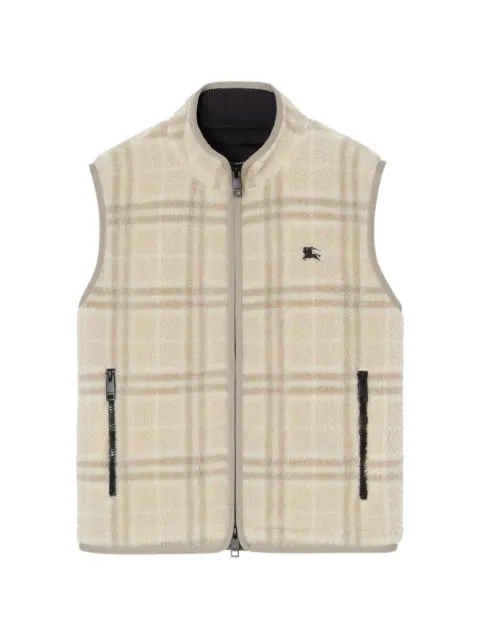 Burberry Check wool cashmere blend fleece gilet
