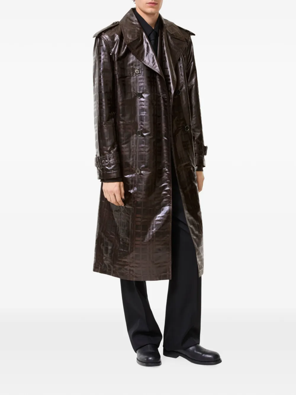 Burberry Check Hoxton lange trenchcoat Bruin