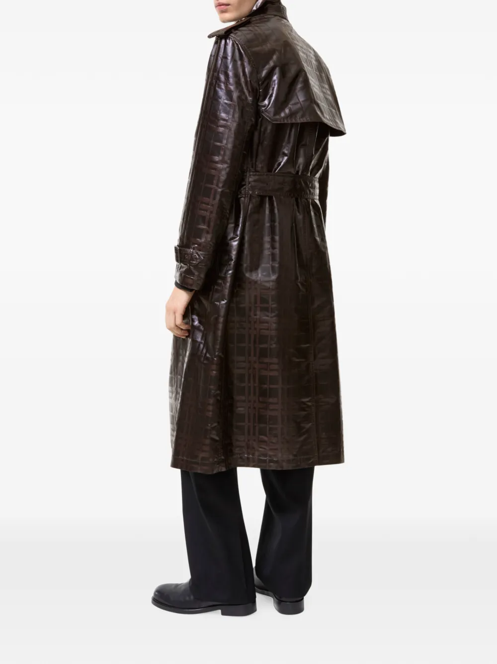 Burberry Check Hoxton lange trenchcoat Bruin