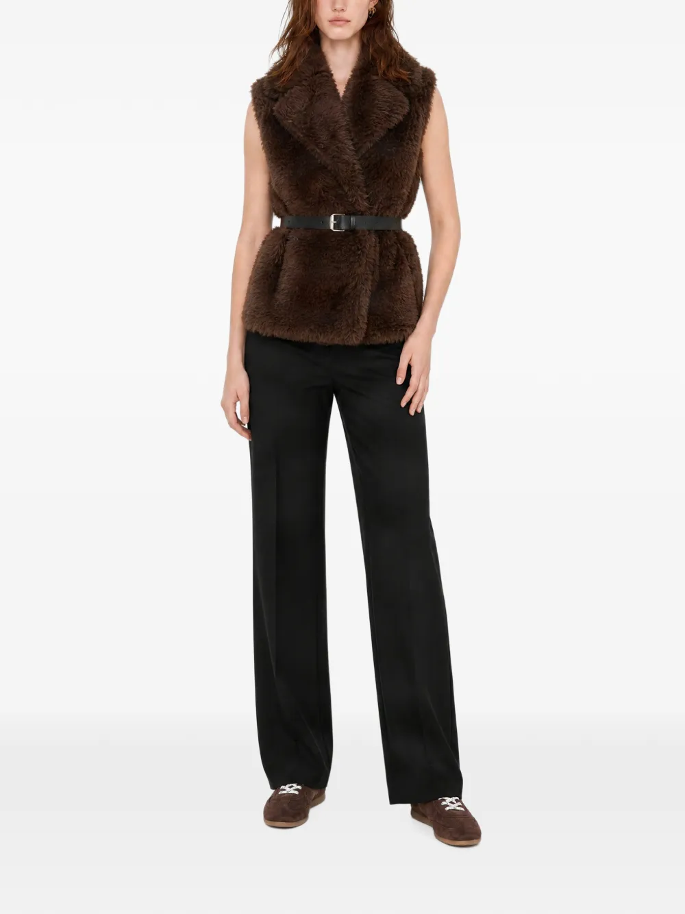 P.A.R.O.S.H. belted faux-fur gilet Bruin