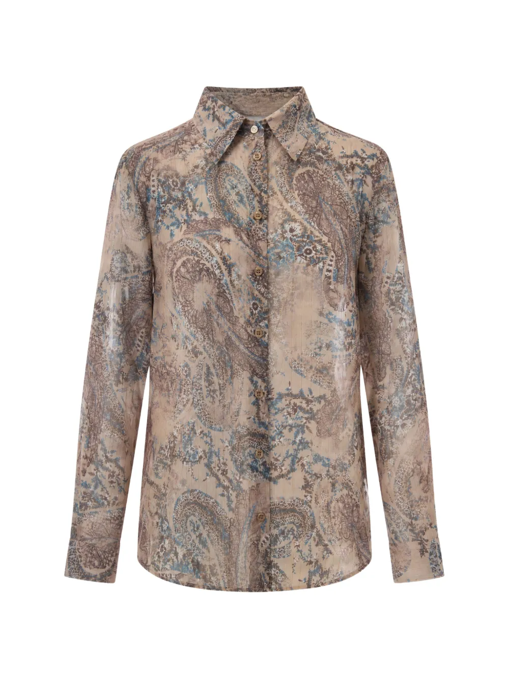 LIU JO paisley-print sheer shirt - Toni neutri