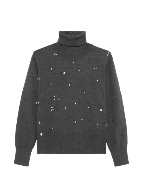 ALPHA STUDIO crystal-embellished roll-neck sweater