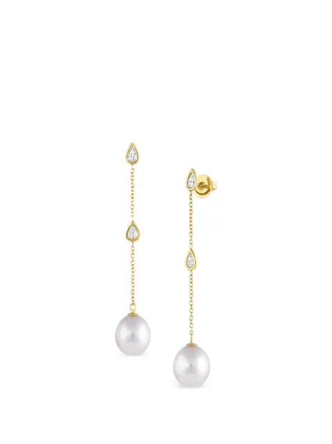 Baggins South Sea pearl and diamond dangle earrings