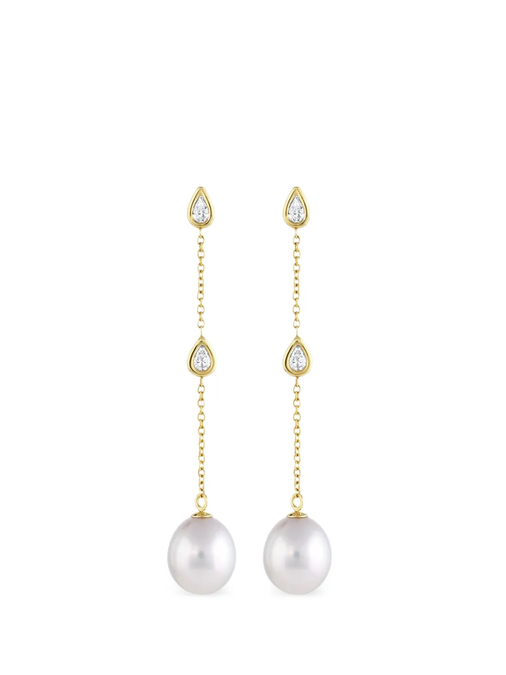 Baggins South Sea pearl and diamond dangle earrings