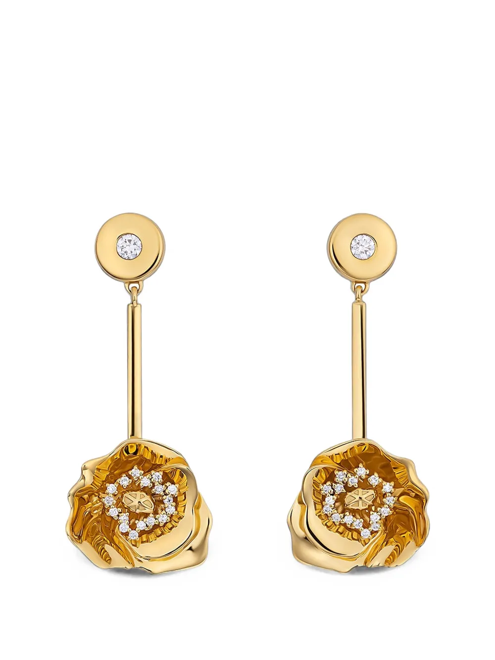 BUDDHA MAMA Shirley Poppy diamond earrings - Oro