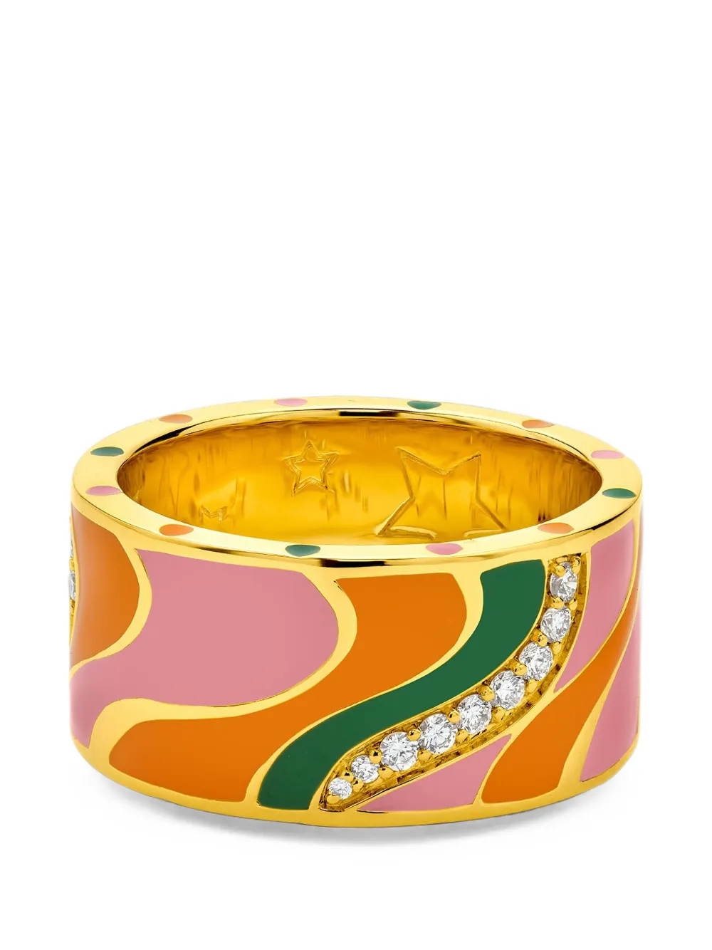 BUDDHA MAMA groovy swirl diamond and enamel ring