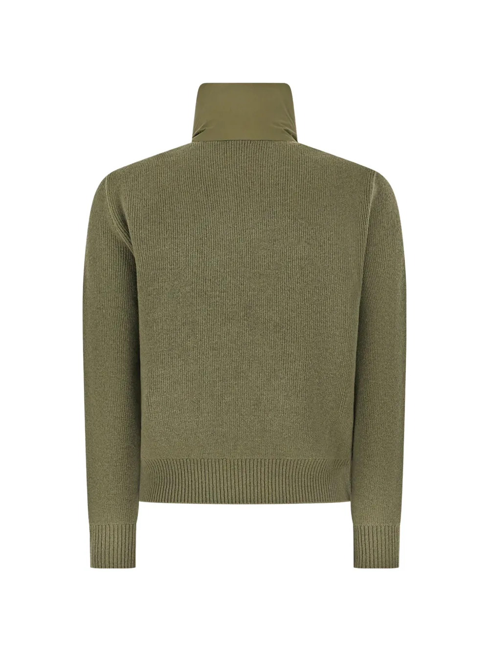 Moncler wool & cashmere padded zip-up cardigan Groen