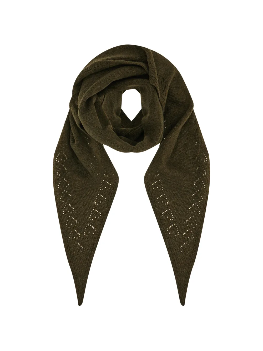 Chloé Iconic logo-embroidered triangle scarf - Grün