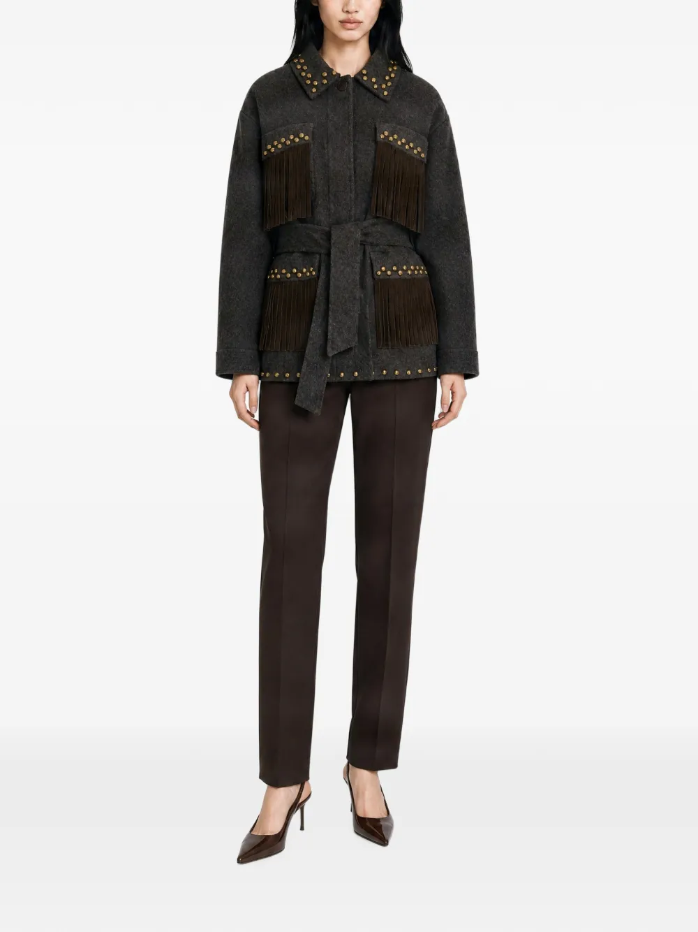 P.A.R.O.S.H. Geplooide pantalon Bruin