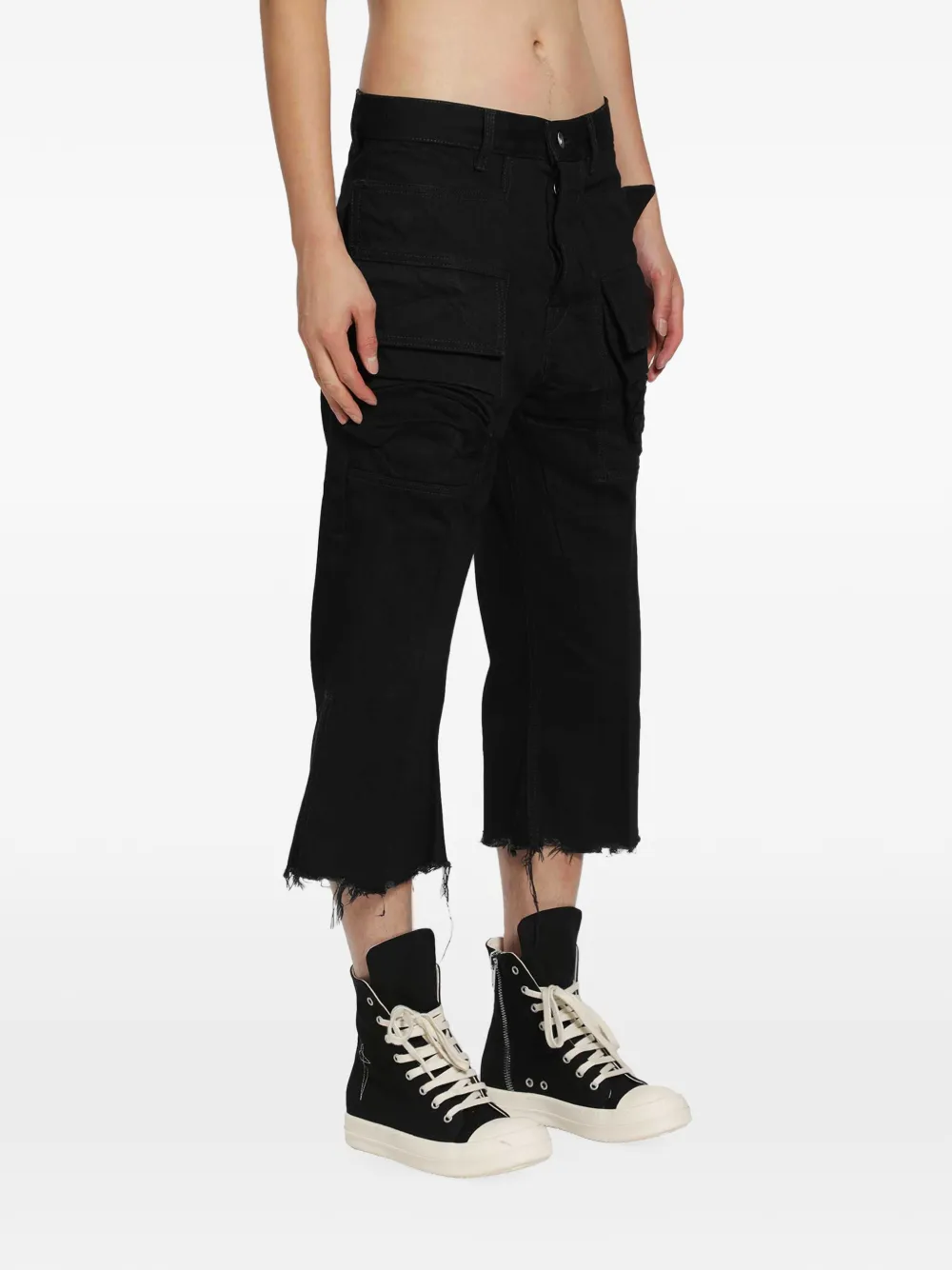 Rick Owens Tower Bolan cargo cropped jeans Zwart