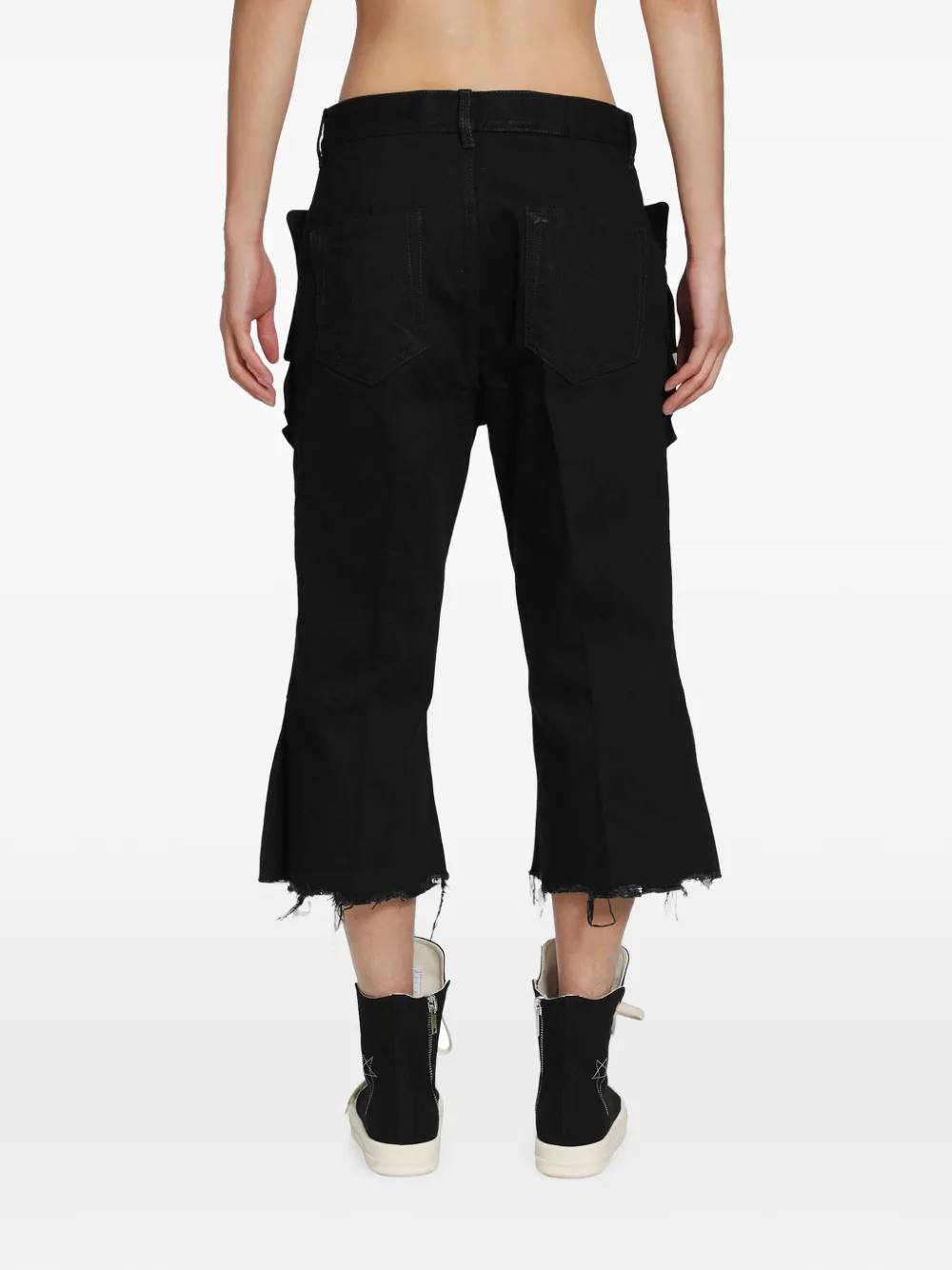 Rick Owens Tower Bolan cargo cropped jeans Zwart