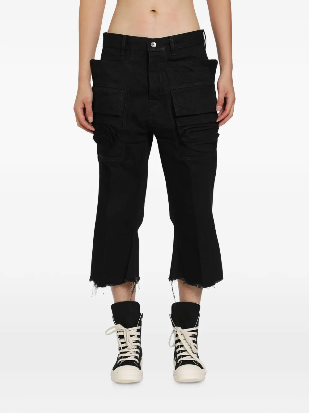 Rick Owens Tower Bolan cargo cropped jeans - Nero