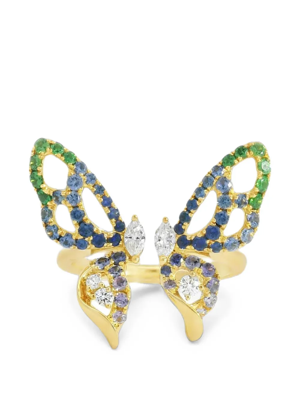 Lisa Nik Rainbow butterfly ring - Oro