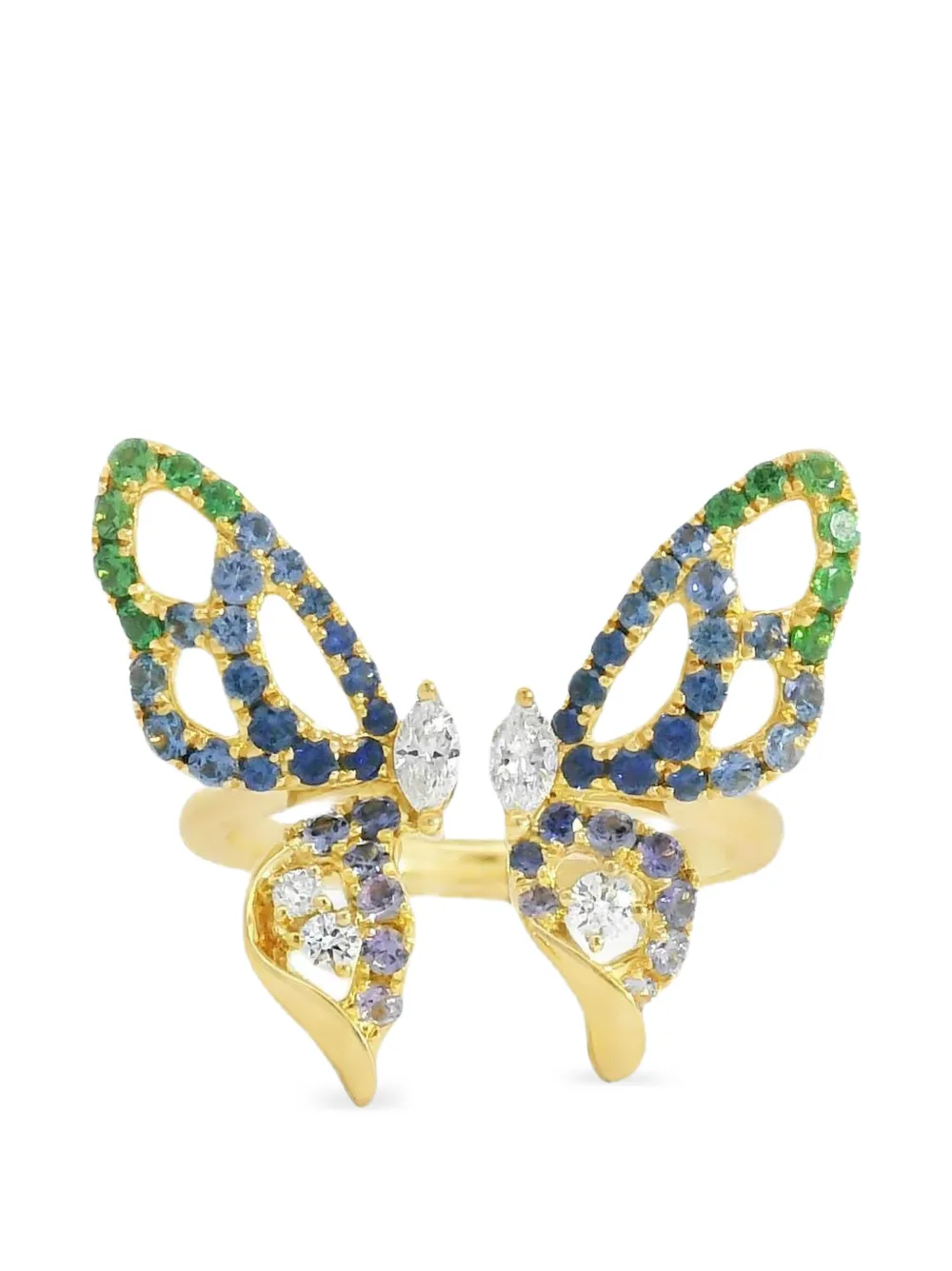 Lisa Nik Rainbow butterfly ring - Oro