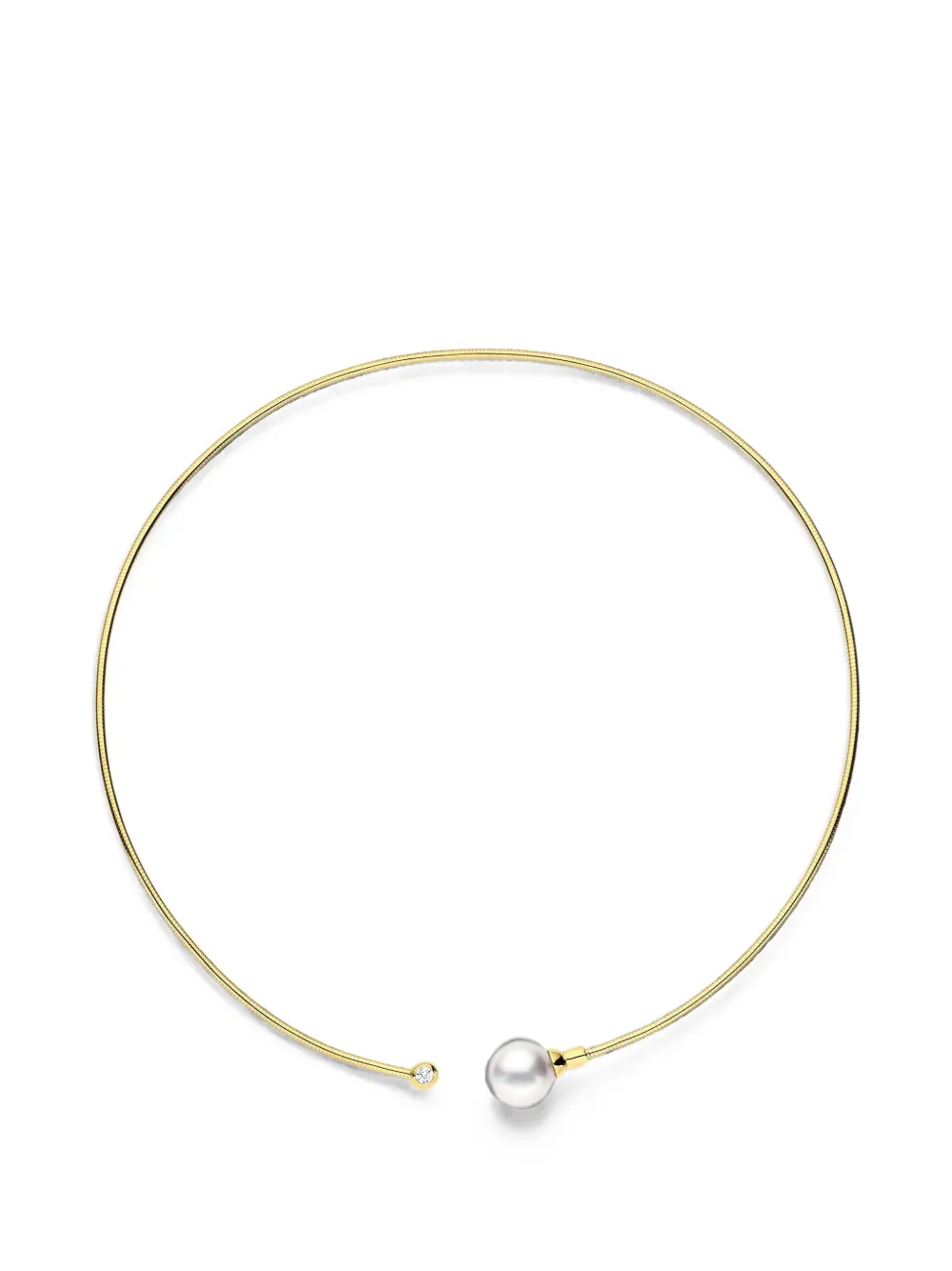 Baggins South Sea pearl and diamond wire choker necklace - Oro