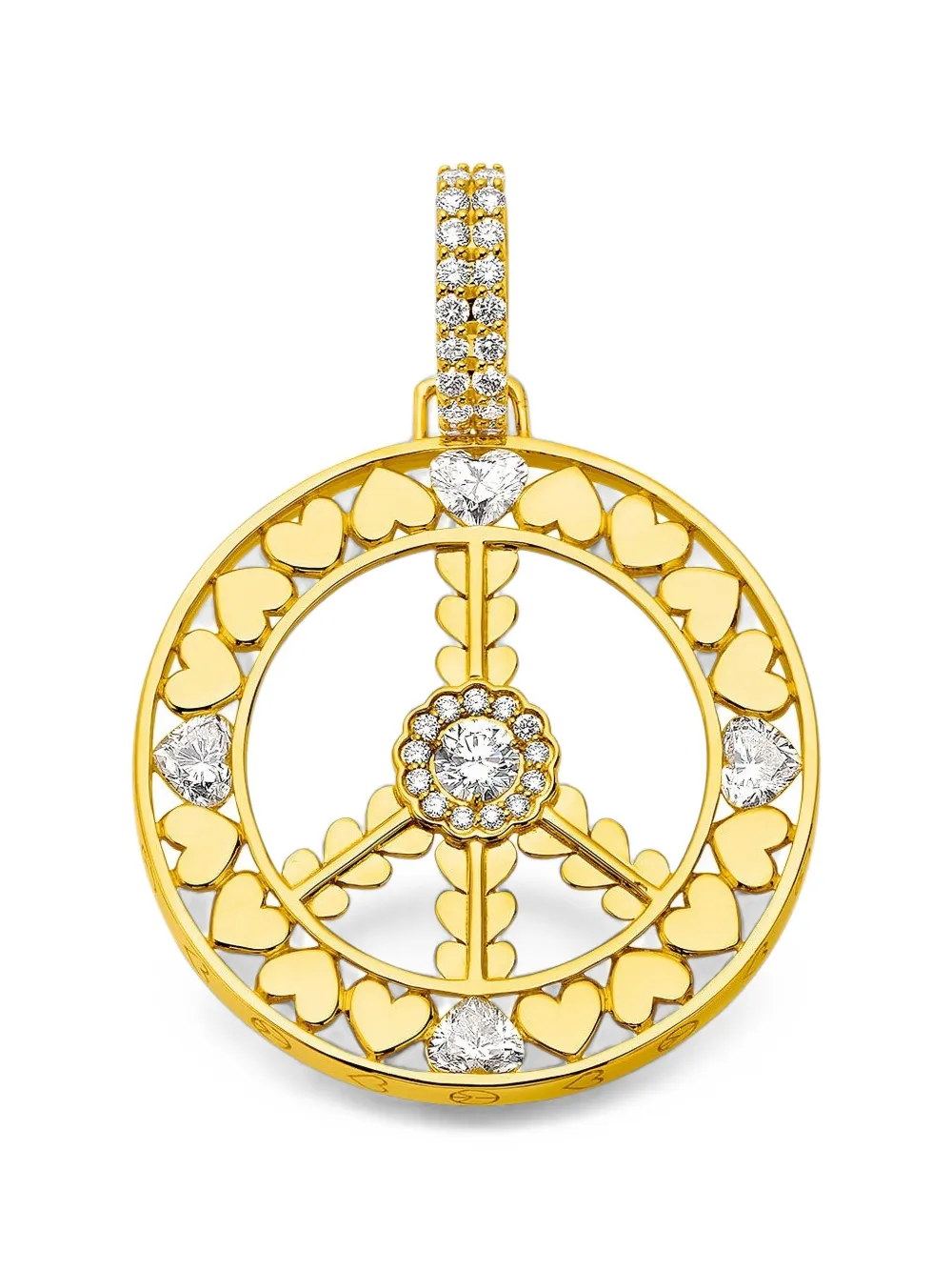 Buddha Mama Peace Sign Diamantanhänger In Gold
