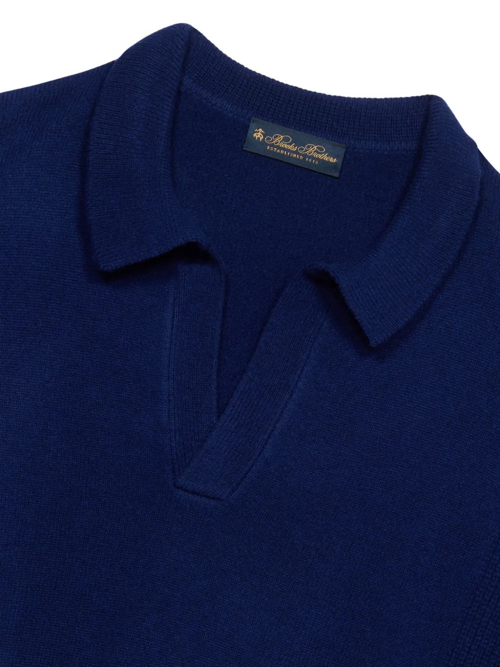 Brooks Brothers Lamswollen trui met open kraag Blauw