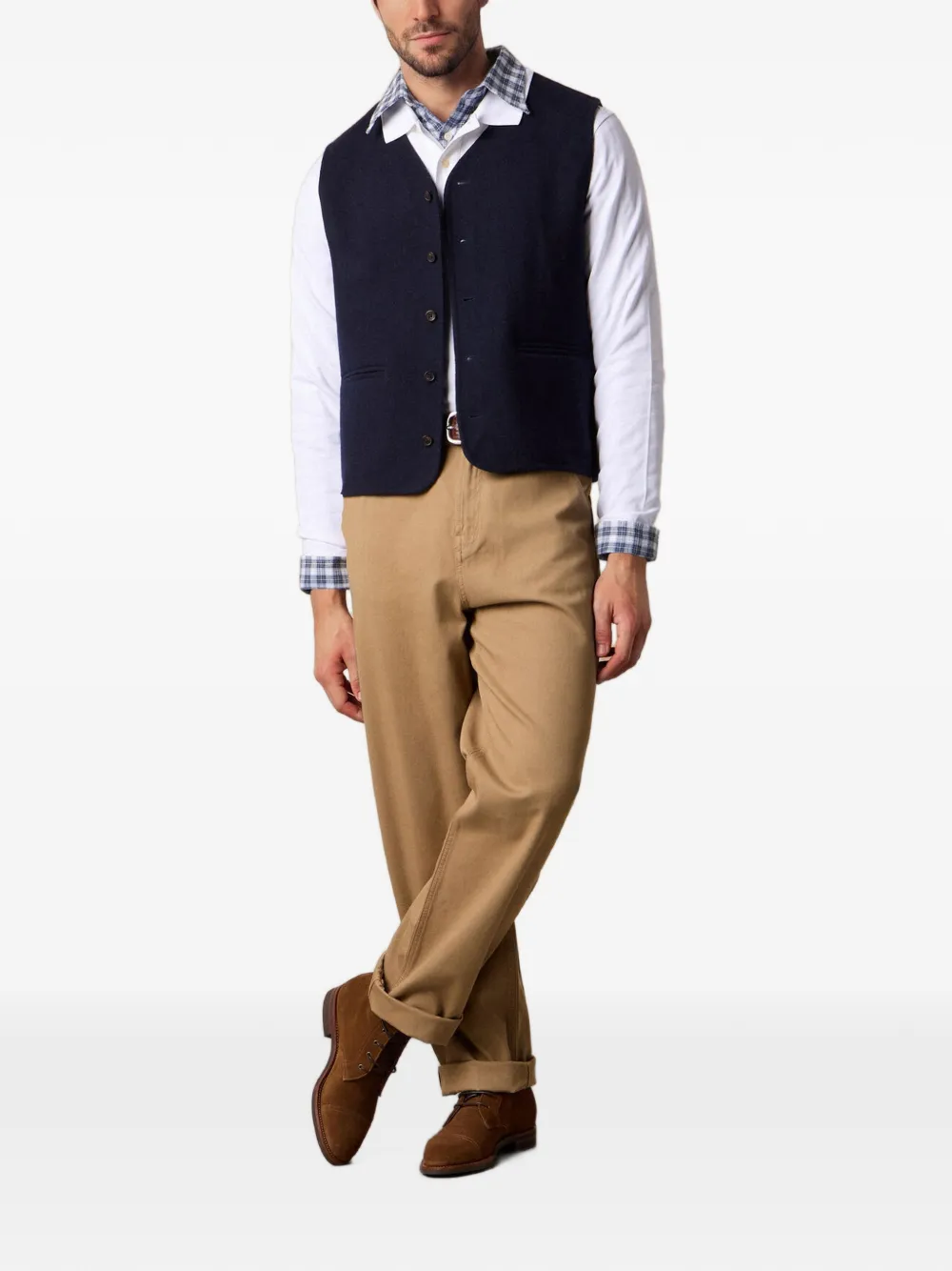 Brooks Brothers Geruit overhemd Blauw