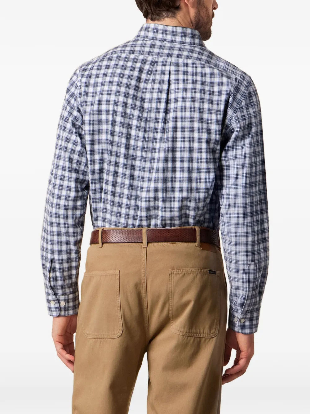 Brooks Brothers Geruit overhemd Blauw