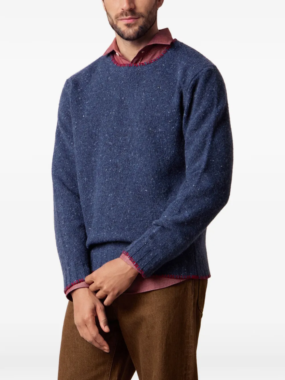 Brooks Brothers Trui met ronde hals Blauw